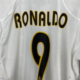 Shop 2004/05 REAL MADRID RONALDO #9 L/S C/L HOME SHIRT (L) ADIDAS, classic football shirts, vintage football shirts & retro soccer jerseys at Cult Kits