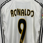 Shop 2004/05 REAL MADRID RONALDO #9 L/S HOME SHIRT (L) ADIDAS, classic football shirts, vintage football shirts & retro soccer jerseys at Cult Kits