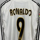 Shop 2004/05 REAL MADRID RONALDO #9 L/S HOME SHIRT (L) ADIDAS, classic football shirts, vintage football shirts & retro soccer jerseys at Cult Kits