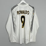 Shop 2004/05 REAL MADRID RONALDO #9 L/S HOME SHIRT (L) ADIDAS, classic football shirts, vintage football shirts & retro soccer jerseys at Cult Kits