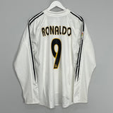 Shop 2004/05 REAL MADRID RONALDO #9 L/S HOME SHIRT (L) ADIDAS, classic football shirts, vintage football shirts & retro soccer jerseys at Cult Kits