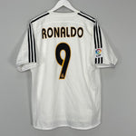 Shop 2004/05 REAL MADRID RONALDO #9 *PLAYER ISSUE* HOME SHIRT (L) ADIDAS, classic football shirts, vintage football shirts & retro soccer jerseys at Cult Kits
