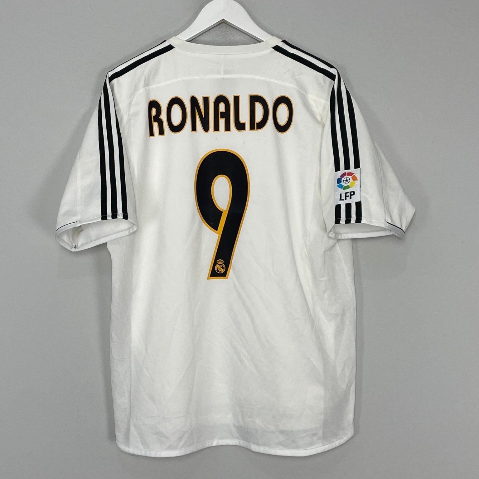 2004/05 REAL MADRID RONALDO #9 *PLAYER ISSUE* HOME SHIRT (L 