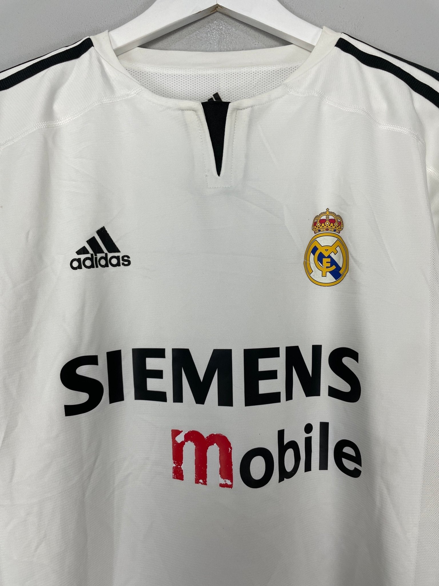 Shop 2004/05 REAL MADRID RONALDO #9 *PLAYER ISSUE* HOME SHIRT (L) ADIDAS, classic football shirts, vintage football shirts & retro soccer jerseys at Cult Kits
