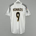 Shop 2004/05 REAL MADRID RONALDO #9 *PLAYER ISSUE* HOME SHIRT (M) ADIDAS, classic football shirts, vintage football shirts & retro soccer jerseys at Cult Kits