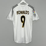 Shop 2004/05 REAL MADRID RONALDO #9 *PLAYER ISSUE* HOME SHIRT (M) ADIDAS, classic football shirts, vintage football shirts & retro soccer jerseys at Cult Kits