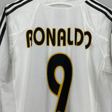 Shop 2004/05 REAL MADRID RONALDO #9 *PLAYER ISSUE* HOME SHIRT (M) ADIDAS, classic football shirts, vintage football shirts & retro soccer jerseys at Cult Kits