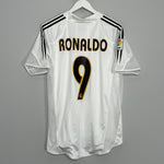 Shop 2004/05 REAL MADRID RONALDO #9 *PLAYER ISSUE* HOME SHIRT (M) ADIDAS, classic football shirts, vintage football shirts & retro soccer jerseys at Cult Kits