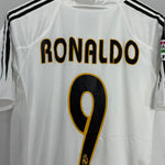 Shop 2004/05 REAL MADRID RONALDO #9 *PLAYER ISSUE* HOME SHIRT (M) ADIDAS, classic football shirts, vintage football shirts & retro soccer jerseys at Cult Kits