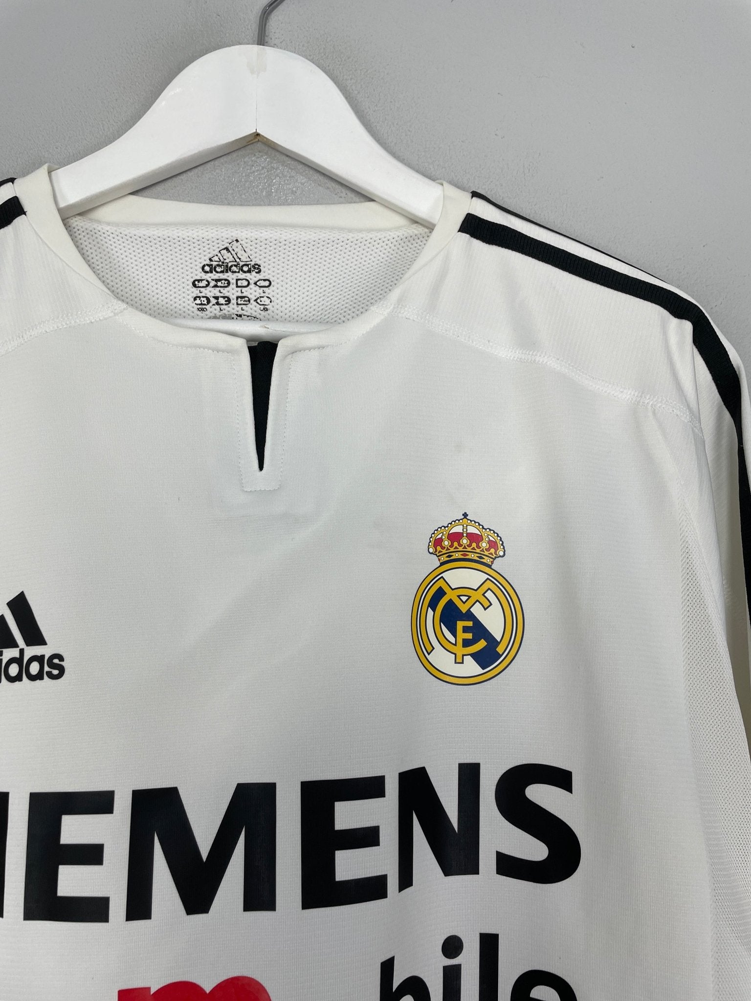 Shop 2004/05 REAL MADRID RONALDO #9 *PLAYER ISSUE* L/S HOME SHIRT (L) ADIDAS, classic football shirts, vintage football shirts & retro soccer jerseys at Cult Kits