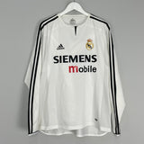 Shop 2004/05 REAL MADRID RONALDO #9 *PLAYER ISSUE* L/S HOME SHIRT (L) ADIDAS, classic football shirts, vintage football shirts & retro soccer jerseys at Cult Kits