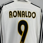 Shop 2004/05 REAL MADRID RONALDO #9 *PLAYER ISSUE* L/S HOME SHIRT (L) ADIDAS, classic football shirts, vintage football shirts & retro soccer jerseys at Cult Kits