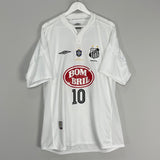 Shop 2004/05 SANTOS DIEGO #10 HOME SHIRT (XL) UMBRO, classic football shirts, vintage football shirts & retro soccer jerseys at Cult Kits
