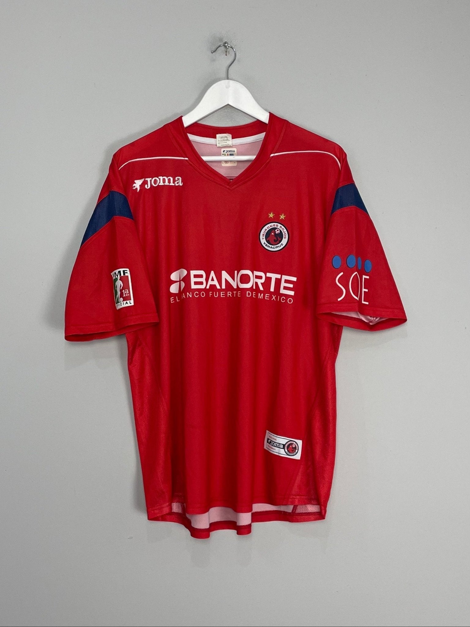Shop 2004/05 TIBURONES ROJOS VERACRUZ HOME SHIRT (L) JOMA, classic football shirts, vintage football shirts & retro soccer jerseys at Cult Kits