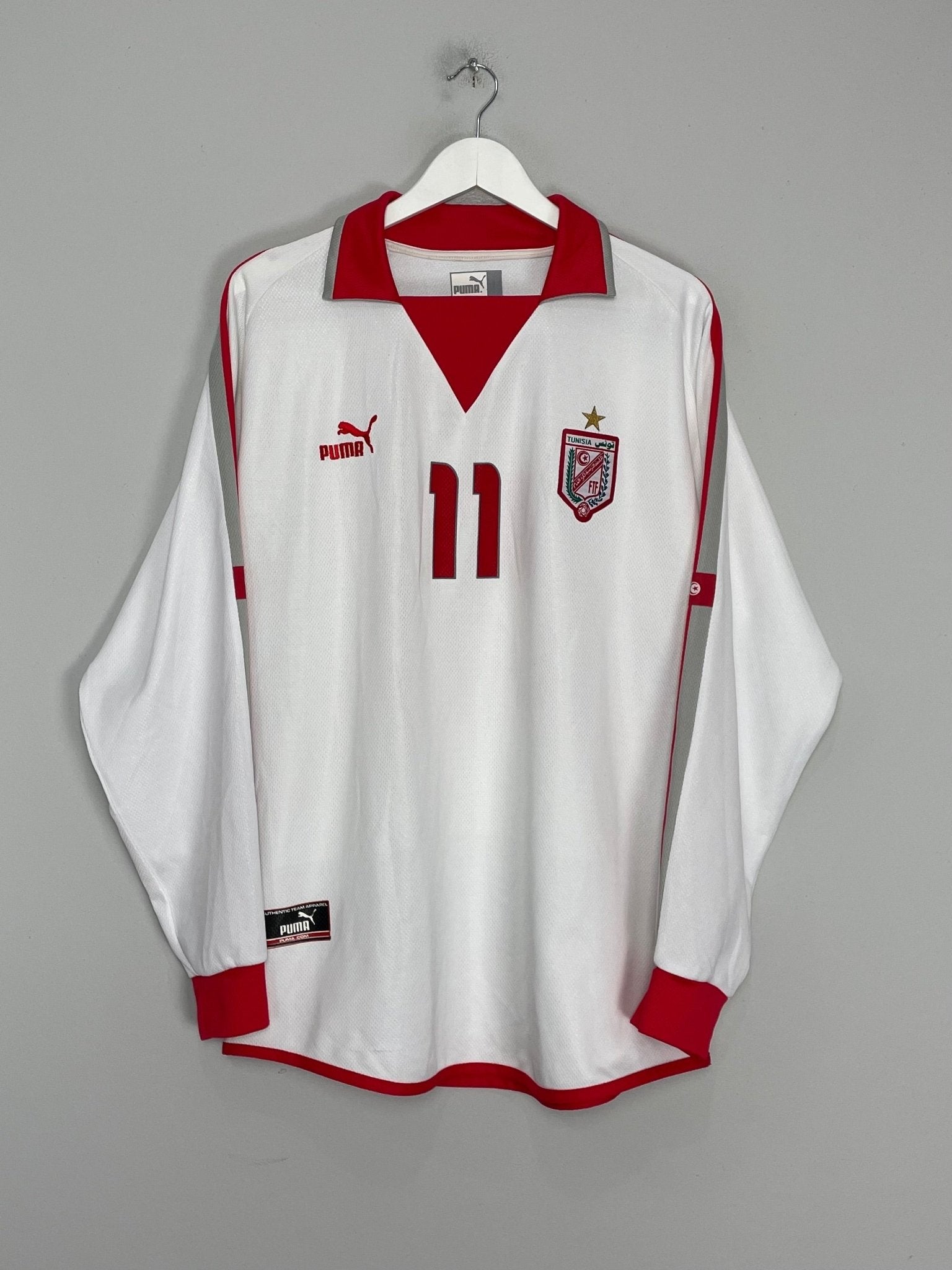Shop 2004/05 TUNISIA DOS SANTOS #11 L/S HOME SHIRT (XL) PUMA, classic football shirts, vintage football shirts & retro soccer jerseys at Cult Kits