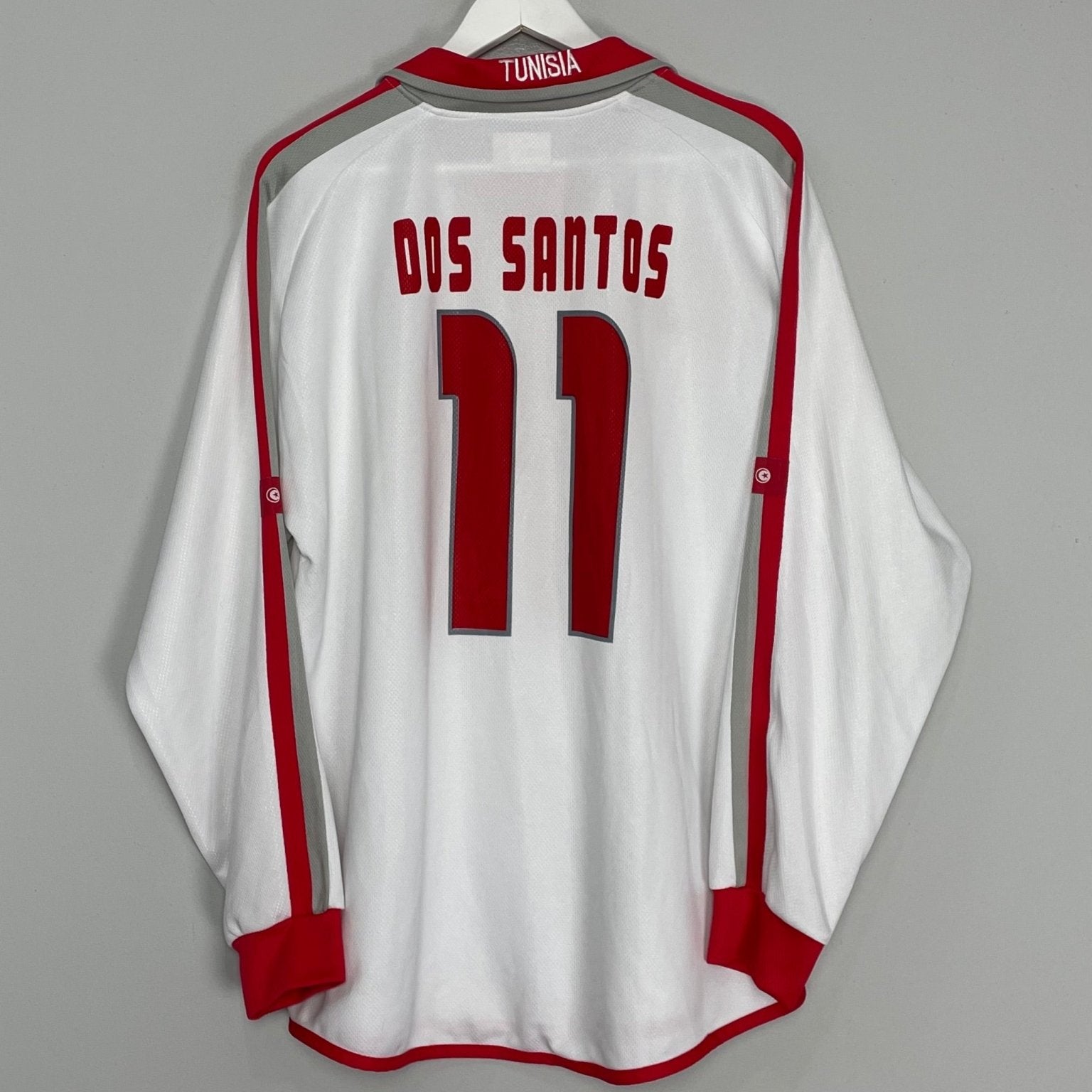 Shop 2004/05 TUNISIA DOS SANTOS #11 L/S HOME SHIRT (XL) PUMA, classic football shirts, vintage football shirts & retro soccer jerseys at Cult Kits