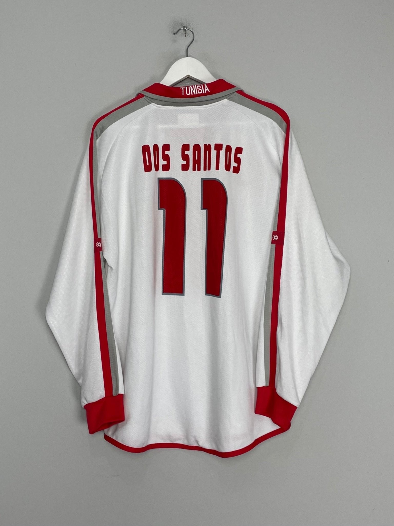 Shop 2004/05 TUNISIA DOS SANTOS #11 L/S HOME SHIRT (XL) PUMA, classic football shirts, vintage football shirts & retro soccer jerseys at Cult Kits