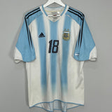 Shop 2004/06 ARGENTINA MESSI #18 HOME SHIRT (XL) ADIDAS, classic football shirts, vintage football shirts & retro soccer jerseys at Cult Kits