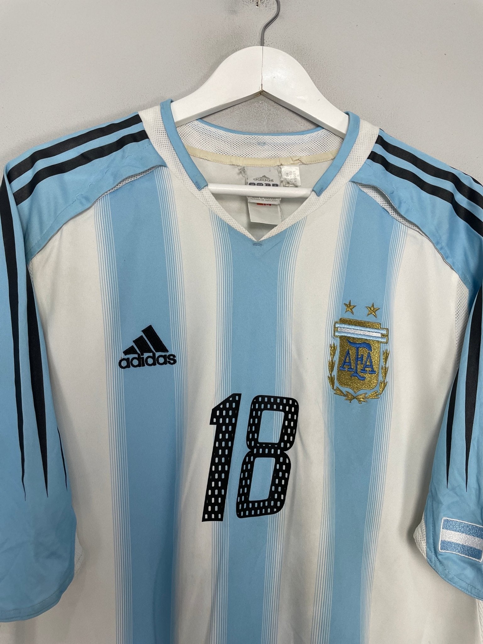 Shop 2004/06 ARGENTINA MESSI #18 HOME SHIRT (XL) ADIDAS, classic football shirts, vintage football shirts & retro soccer jerseys at Cult Kits