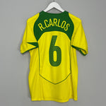 Shop 2004/06 BRAZIL R.CARLOS #6 HOME SHIRT (S) NIKE, classic football shirts, vintage football shirts & retro soccer jerseys at Cult Kits