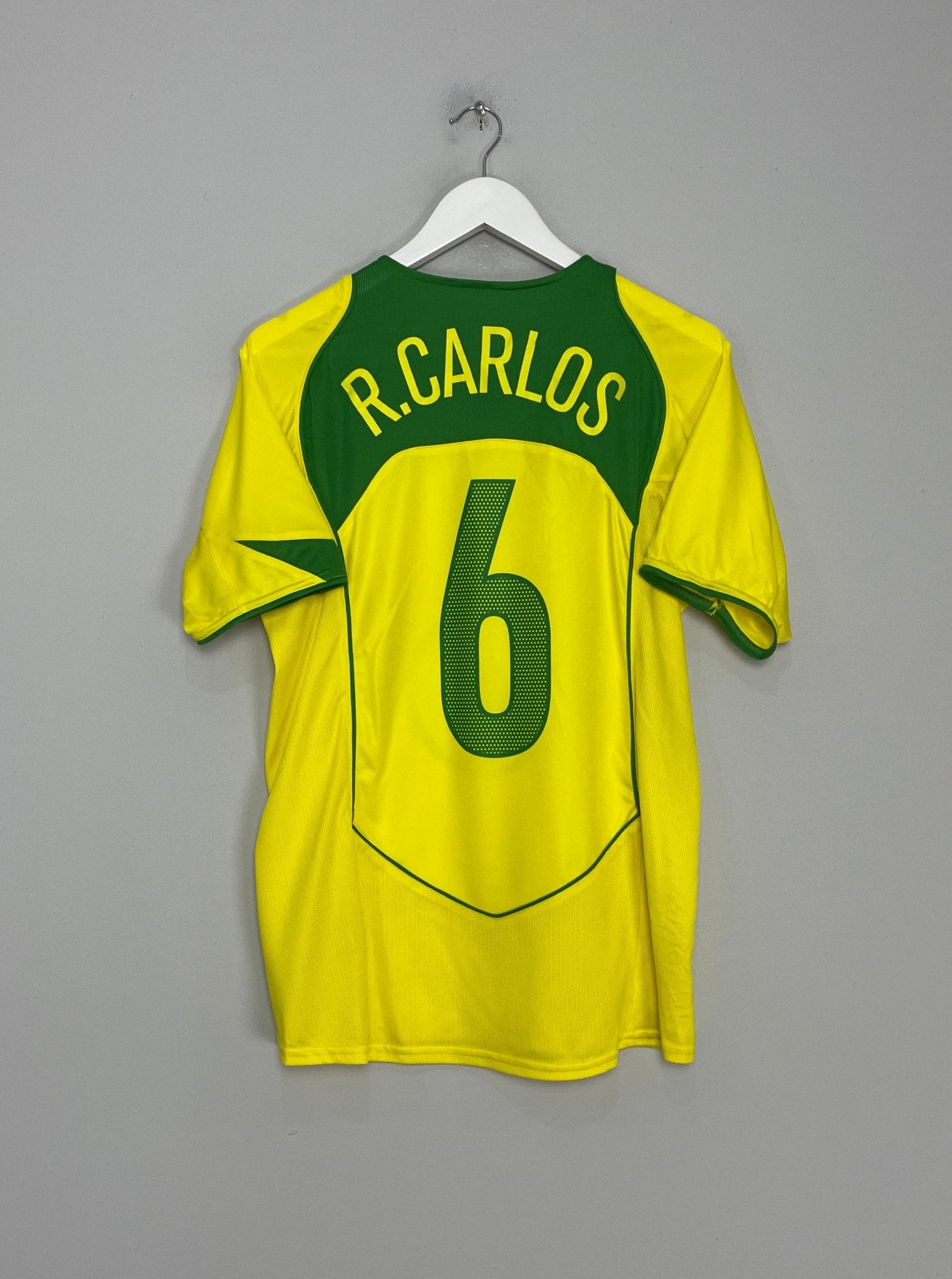 Shop 2004/06 BRAZIL R.CARLOS #6 HOME SHIRT (S) NIKE, classic football shirts, vintage football shirts & retro soccer jerseys at Cult Kits