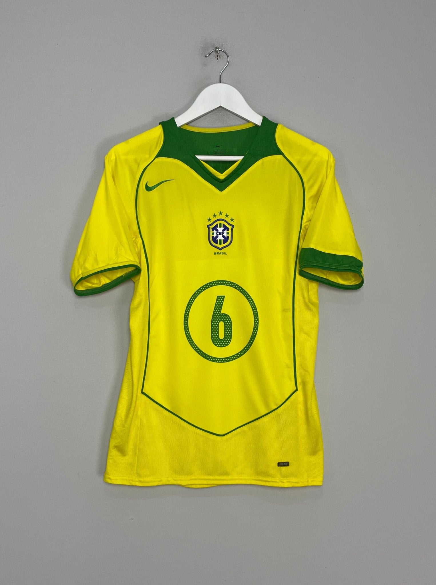 Shop 2004/06 BRAZIL R.CARLOS #6 HOME SHIRT (S) NIKE, classic football shirts, vintage football shirts & retro soccer jerseys at Cult Kits