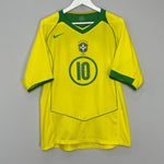 Shop 2004/06 BRAZIL RONALDINHO #10 HOME SHIRT (L) NIKE, classic football shirts, vintage football shirts & retro soccer jerseys at Cult Kits
