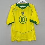Shop 2004/06 BRAZIL RONALDINHO #10 HOME SHIRT (L) NIKE, classic football shirts, vintage football shirts & retro soccer jerseys at Cult Kits