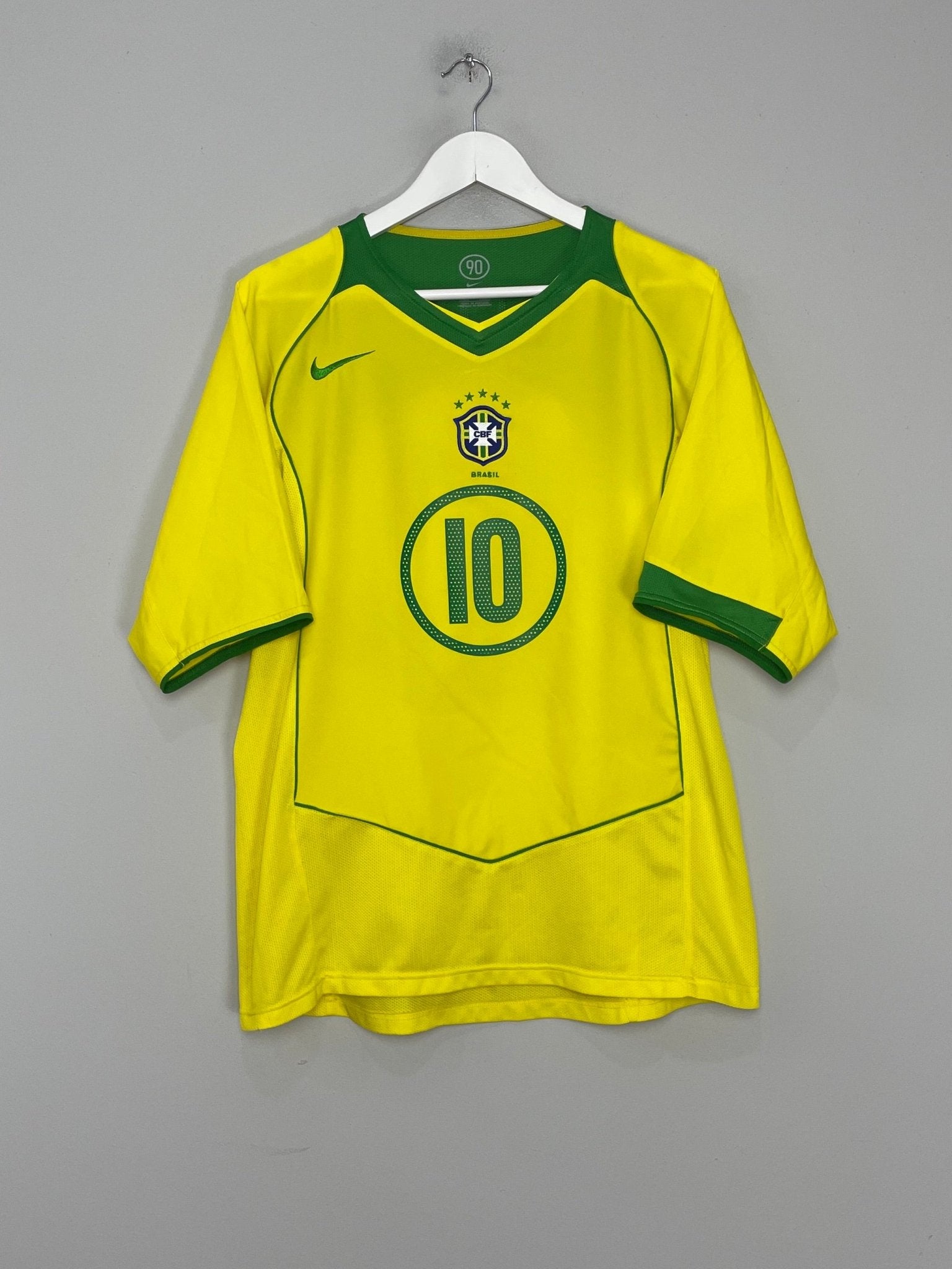 Shop 2004/06 BRAZIL RONALDINHO #10 HOME SHIRT (L) NIKE, classic football shirts, vintage football shirts & retro soccer jerseys at Cult Kits