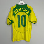 Shop 2004/06 BRAZIL RONALDINHO #10 HOME SHIRT (L) NIKE, classic football shirts, vintage football shirts & retro soccer jerseys at Cult Kits
