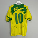Shop 2004/06 BRAZIL RONALDINHO #10 HOME SHIRT (L) NIKE, classic football shirts, vintage football shirts & retro soccer jerseys at Cult Kits