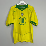 Shop 2004/06 BRAZIL RONALDINHO #10 HOME SHIRT (L) NIKE, classic football shirts, vintage football shirts & retro soccer jerseys at Cult Kits