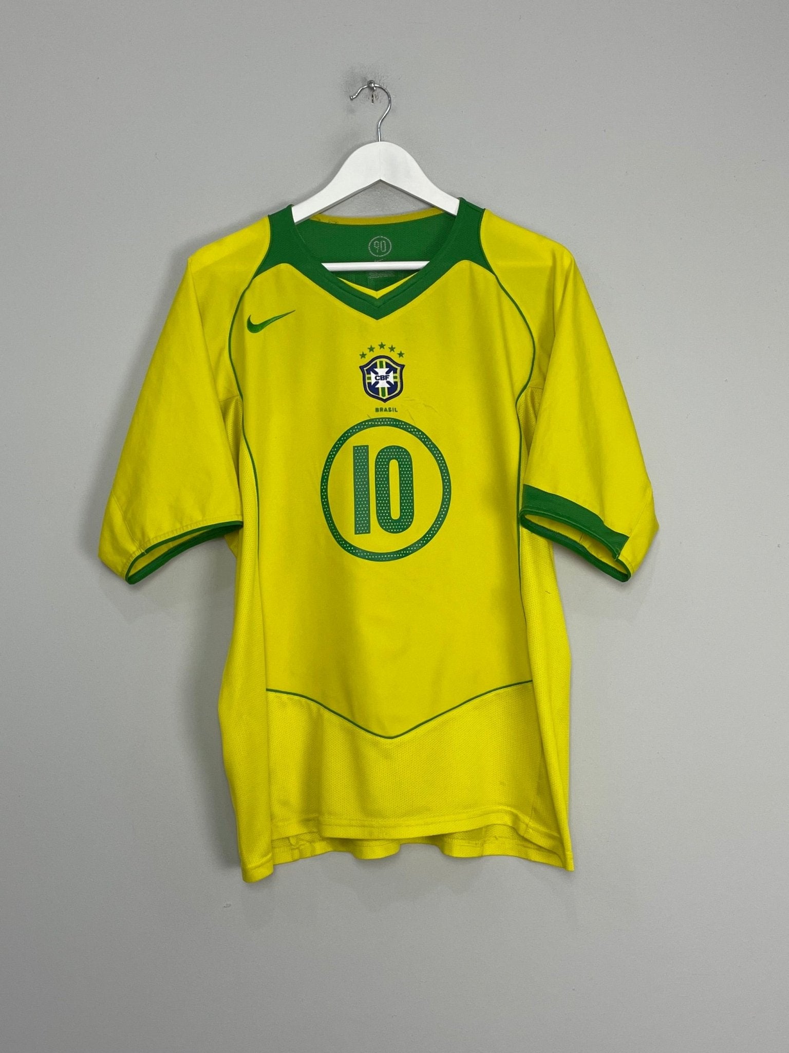 Shop 2004/06 BRAZIL RONALDINHO #10 HOME SHIRT (L) NIKE, classic football shirts, vintage football shirts & retro soccer jerseys at Cult Kits