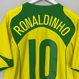 Shop 2004/06 BRAZIL RONALDINHO #10 HOME SHIRT (L) NIKE, classic football shirts, vintage football shirts & retro soccer jerseys at Cult Kits