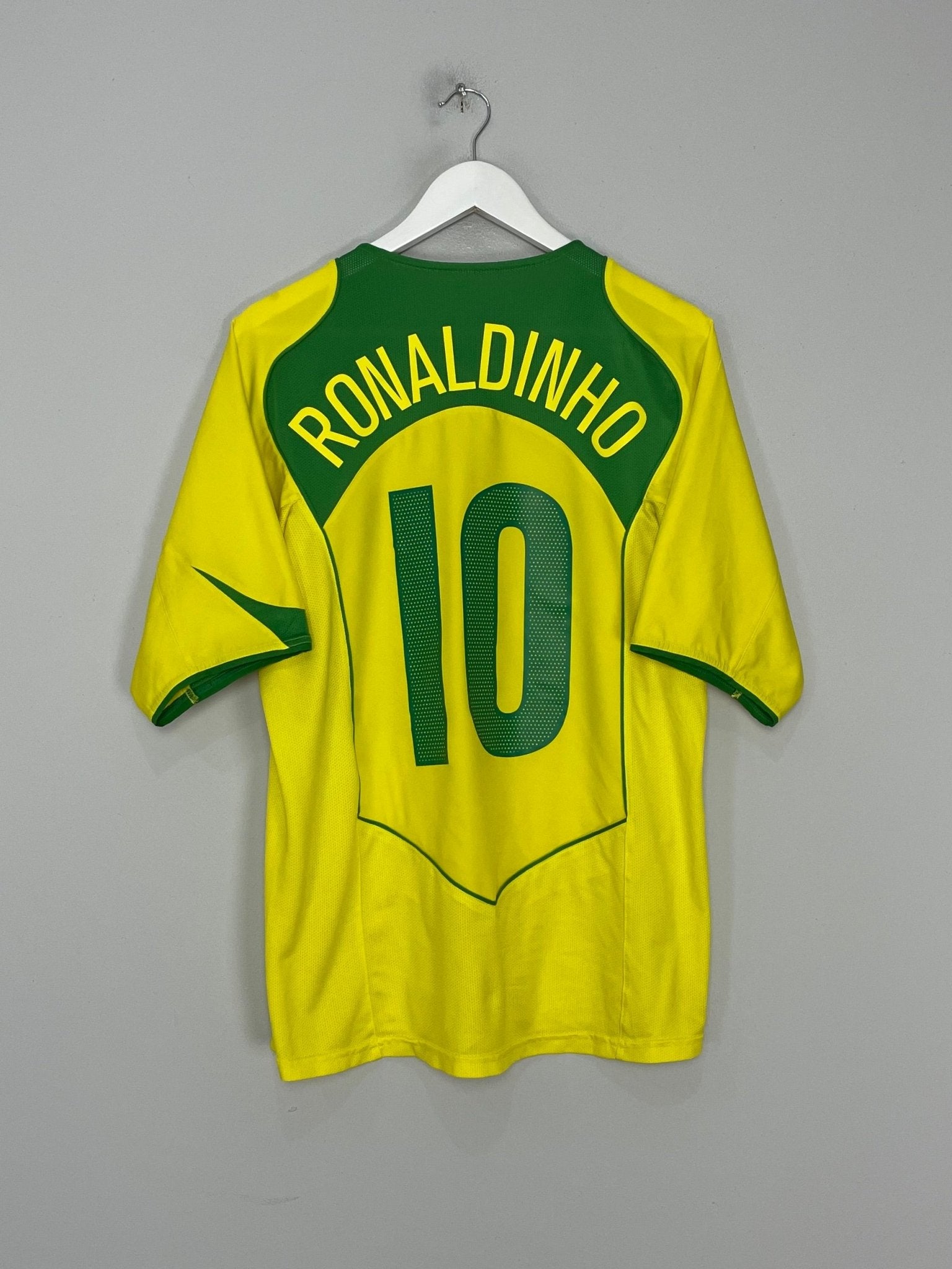 Shop 2004/06 BRAZIL RONALDINHO #10 HOME SHIRT (L) NIKE, classic football shirts, vintage football shirts & retro soccer jerseys at Cult Kits