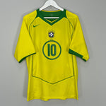 Shop 2004/06 BRAZIL RONALDINHO #10 HOME SHIRT (L) NIKE, classic football shirts, vintage football shirts & retro soccer jerseys at Cult Kits