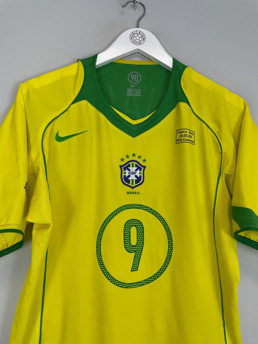 2004/06 BRAZIL RONALDO 9 *FIFA CENTENNIAL* HOME SHIRT (M) NIKE - Cult Kits - Medium - Buy Vintage Football Shirts, Authentic Retro Football Shirts For Sale, Classic Football Shirts & Soccer Jersey