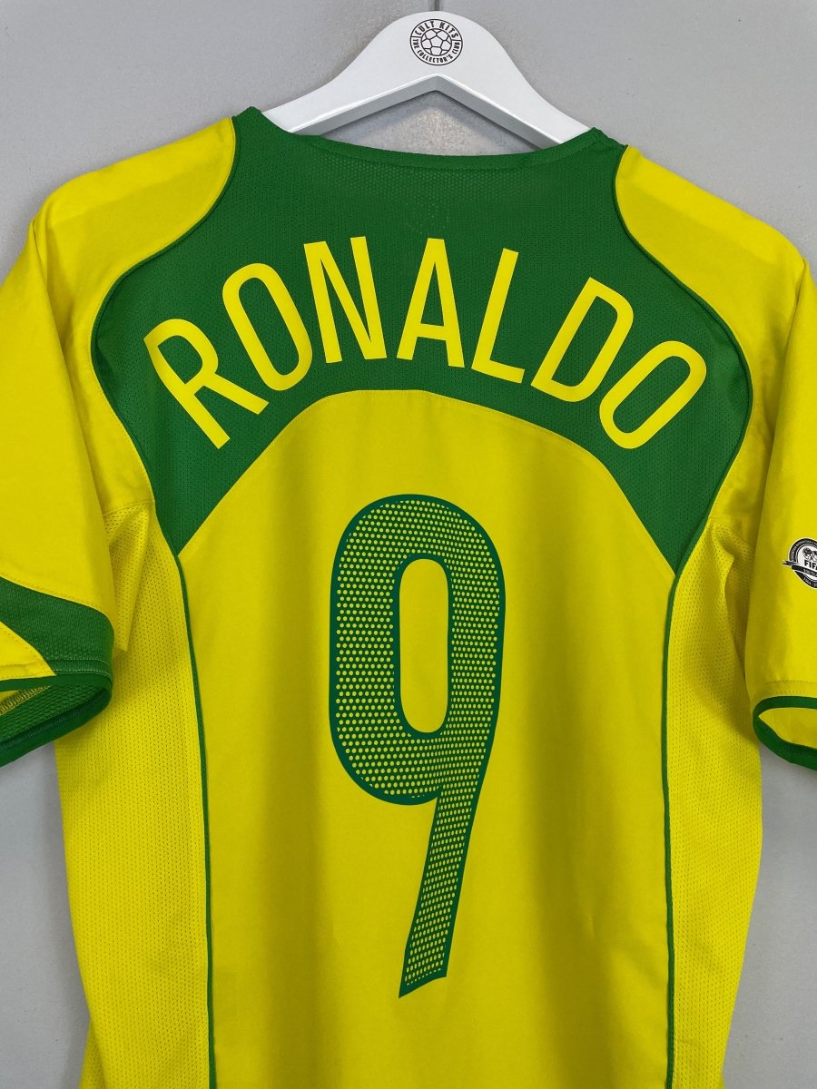 2004/06 BRAZIL RONALDO 9 *FIFA CENTENNIAL* HOME SHIRT (M) NIKE - Cult Kits - Medium - Buy Vintage Football Shirts, Authentic Retro Football Shirts For Sale, Classic Football Shirts & Soccer Jersey