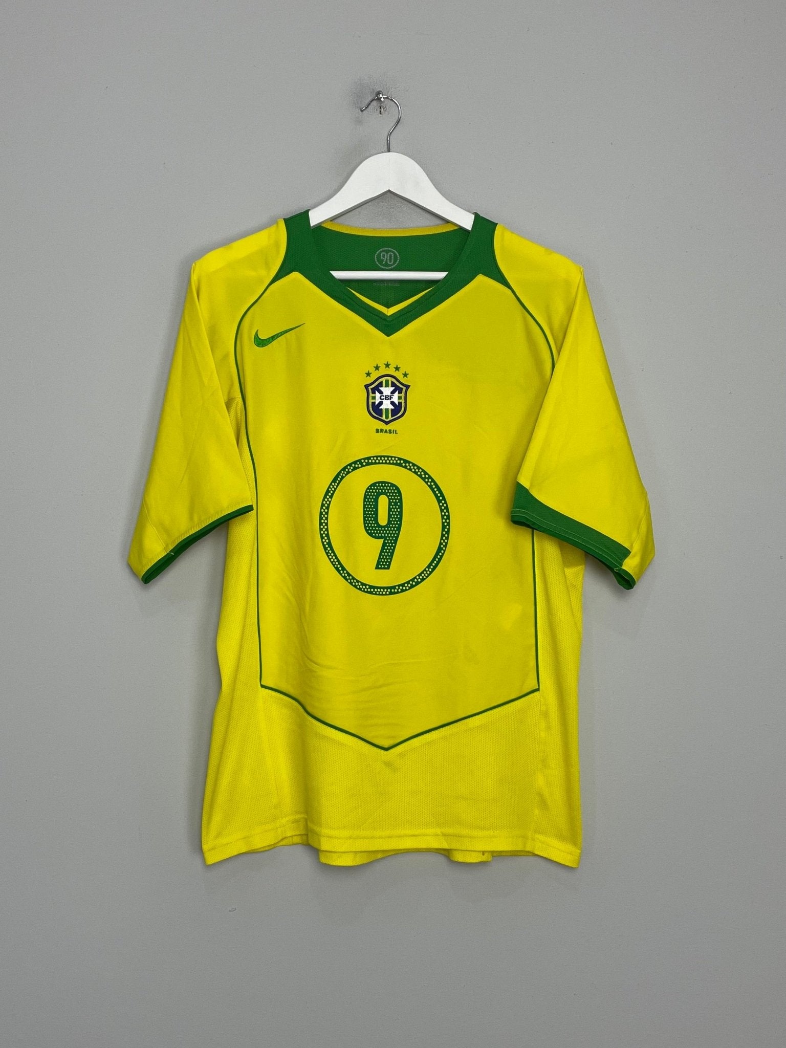 Shop 2004/06 BRAZIL RONALDO #9 HOME SHIRT (L) NIKE, classic football shirts, vintage football shirts & retro soccer jerseys at Cult Kits