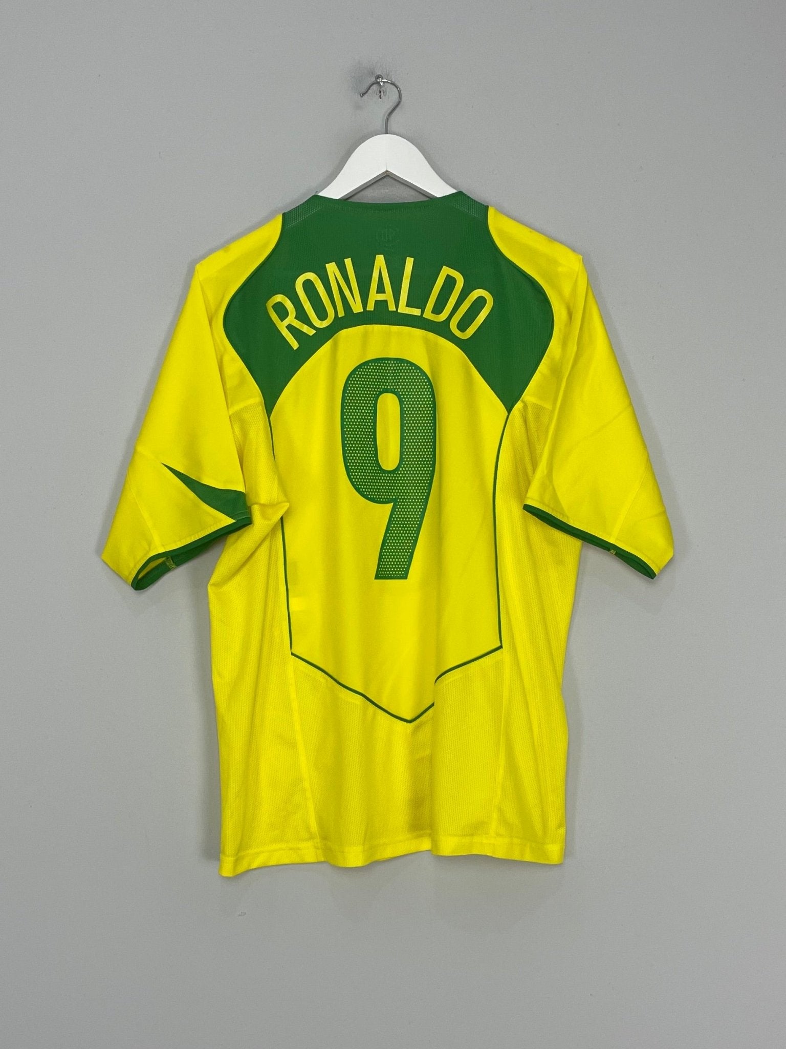 Shop 2004/06 BRAZIL RONALDO #9 HOME SHIRT (L) NIKE, classic football shirts, vintage football shirts & retro soccer jerseys at Cult Kits