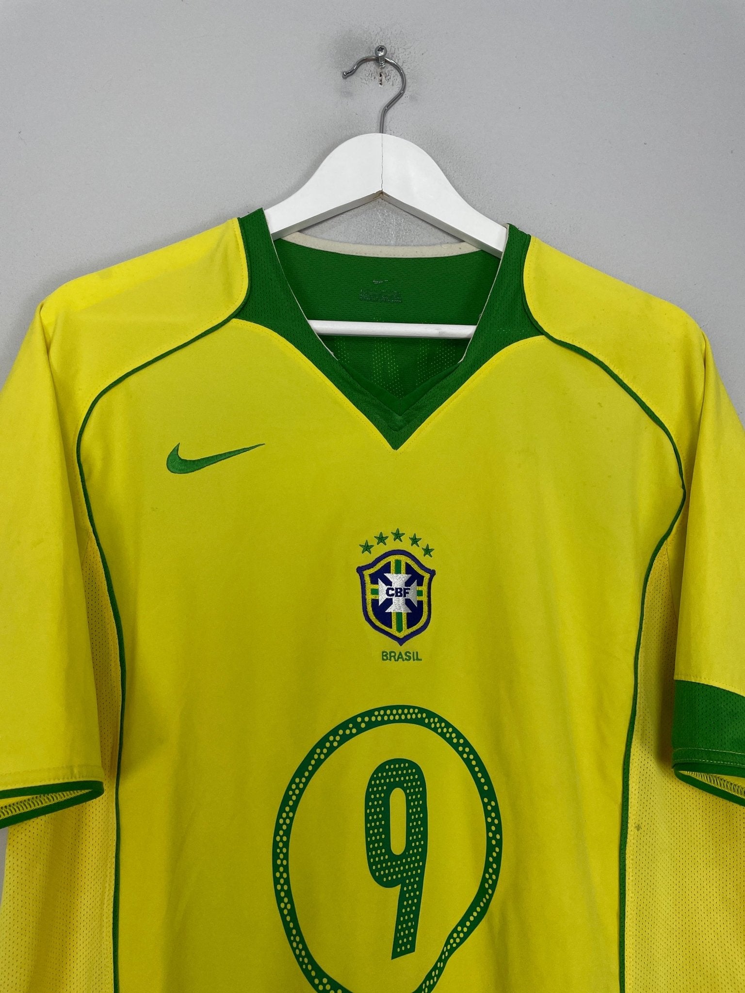 Shop 2004/06 BRAZIL RONALDO #9 HOME SHIRT (L) NIKE, classic football shirts, vintage football shirts & retro soccer jerseys at Cult Kits