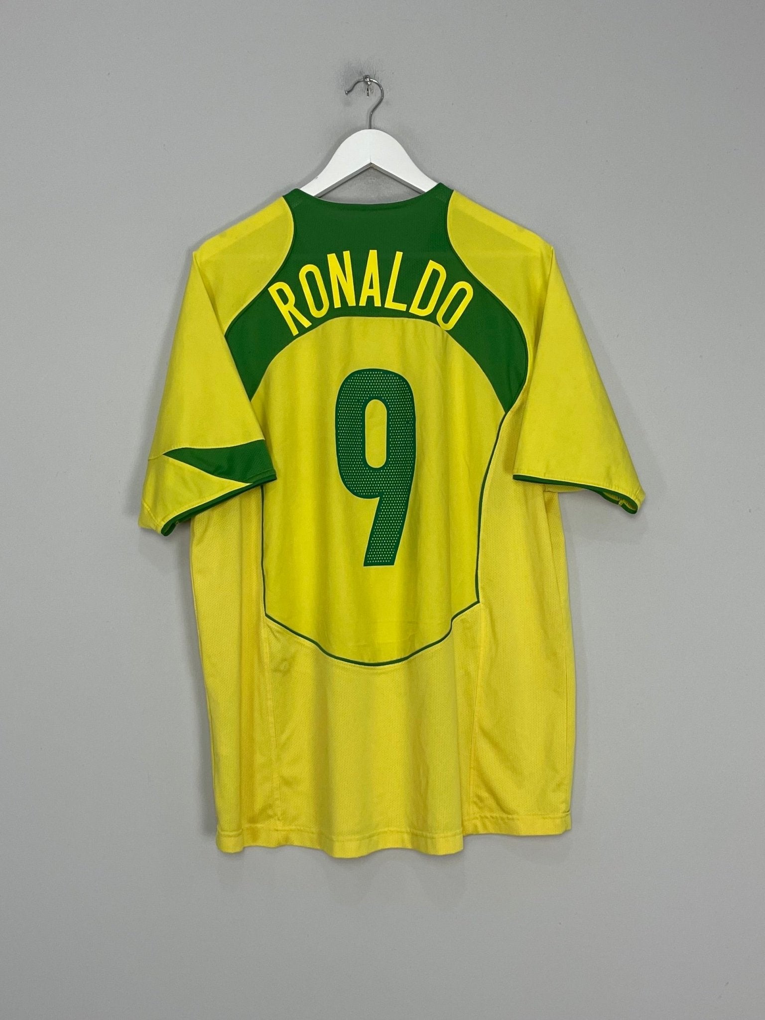 Shop 2004/06 BRAZIL RONALDO #9 HOME SHIRT (L) NIKE, classic football shirts, vintage football shirts & retro soccer jerseys at Cult Kits