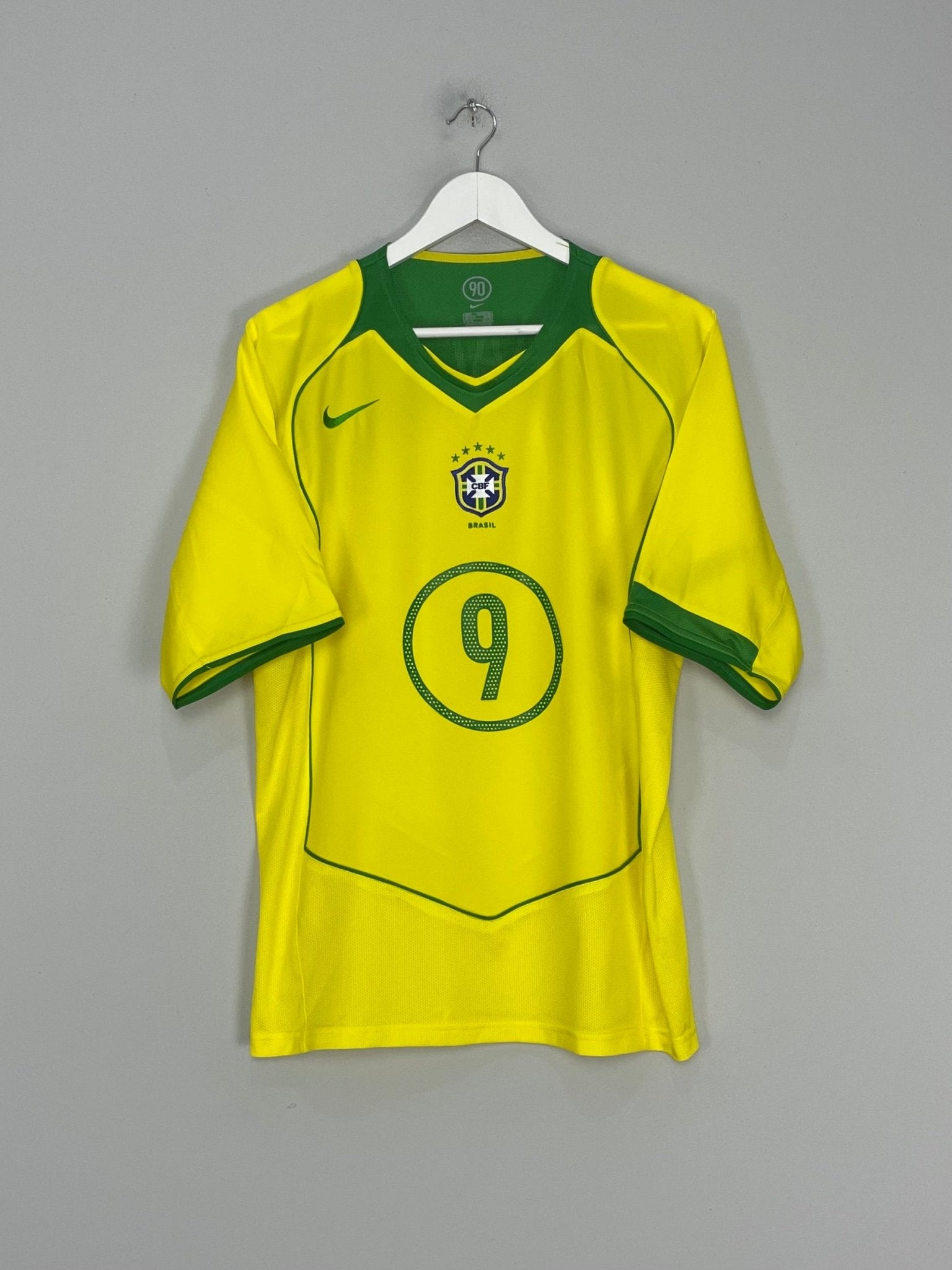Shop 2004/06 BRAZIL RONALDO #9 HOME SHIRT (L) NIKE, classic football shirts, vintage football shirts & retro soccer jerseys at Cult Kits
