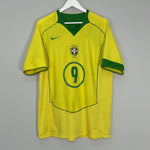 Shop 2004/06 BRAZIL RONALDO #9 HOME SHIRT (L) NIKE, classic football shirts, vintage football shirts & retro soccer jerseys at Cult Kits