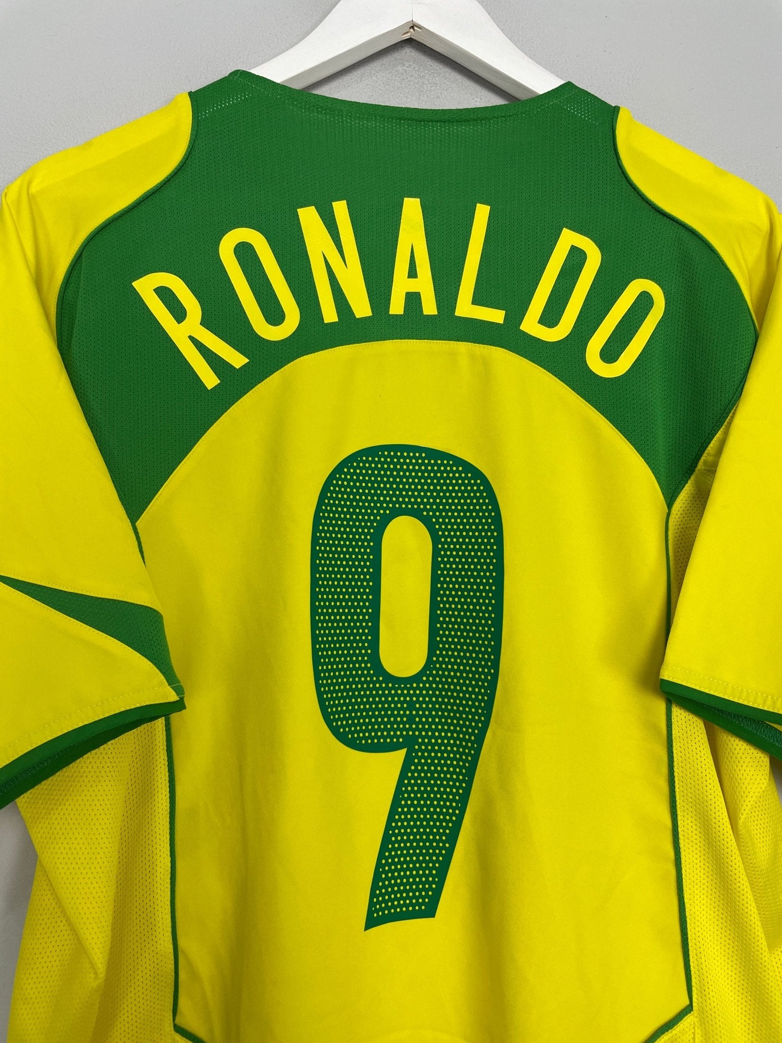 Shop 2004/06 BRAZIL RONALDO #9 HOME SHIRT (L) NIKE, classic football shirts, vintage football shirts & retro soccer jerseys at Cult Kits