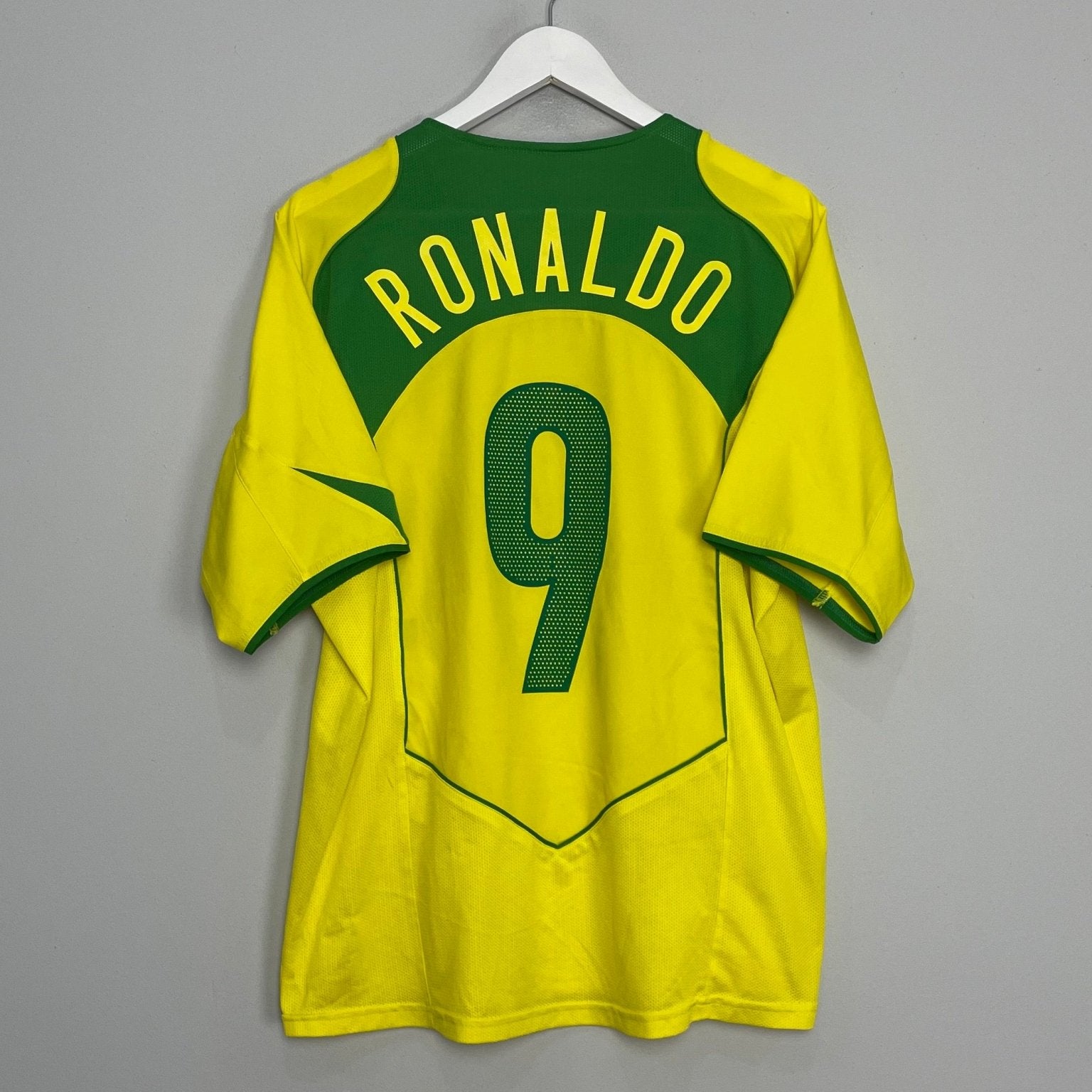 Shop 2004/06 BRAZIL RONALDO #9 HOME SHIRT (L) NIKE, classic football shirts, vintage football shirts & retro soccer jerseys at Cult Kits