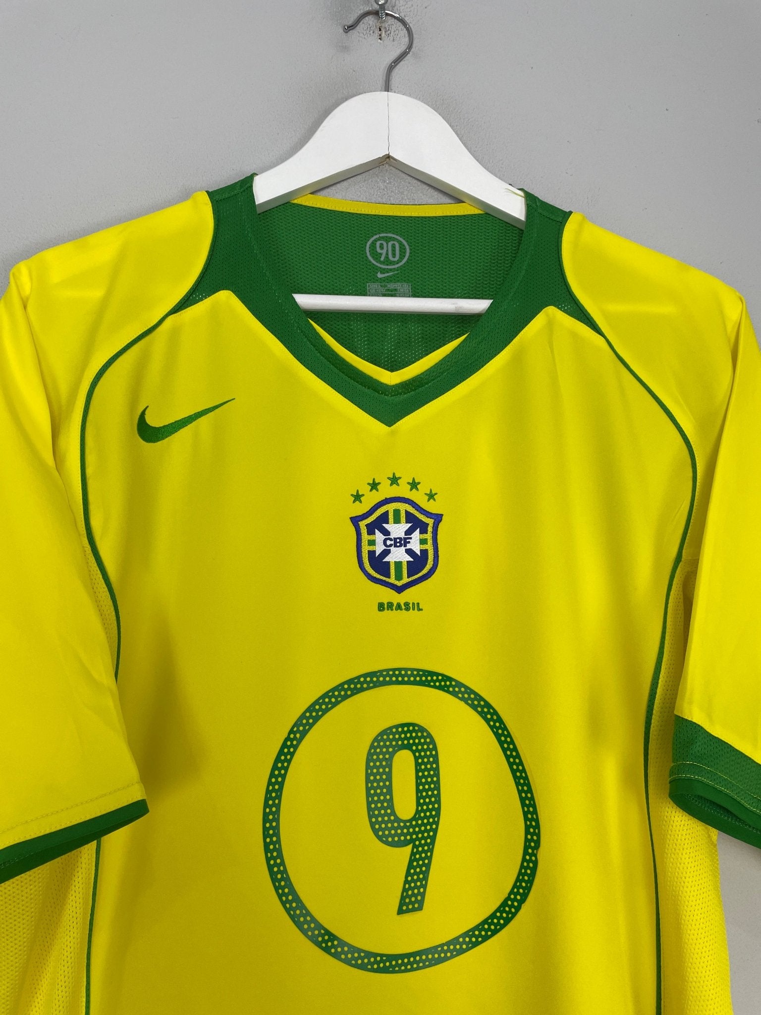 Shop 2004/06 BRAZIL RONALDO #9 HOME SHIRT (L) NIKE, classic football shirts, vintage football shirts & retro soccer jerseys at Cult Kits