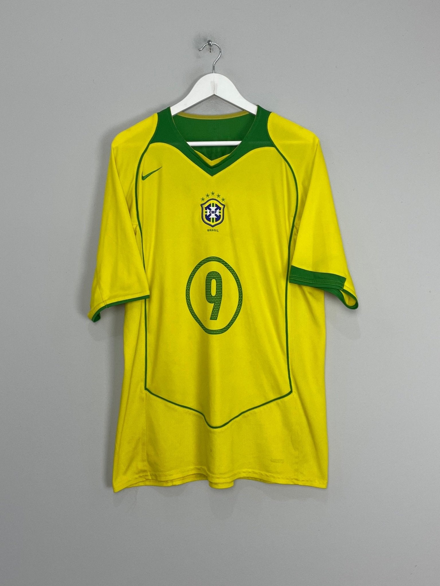 Shop 2004/06 BRAZIL RONALDO #9 HOME SHIRT (XL) NIKE, classic football shirts, vintage football shirts & retro soccer jerseys at Cult Kits