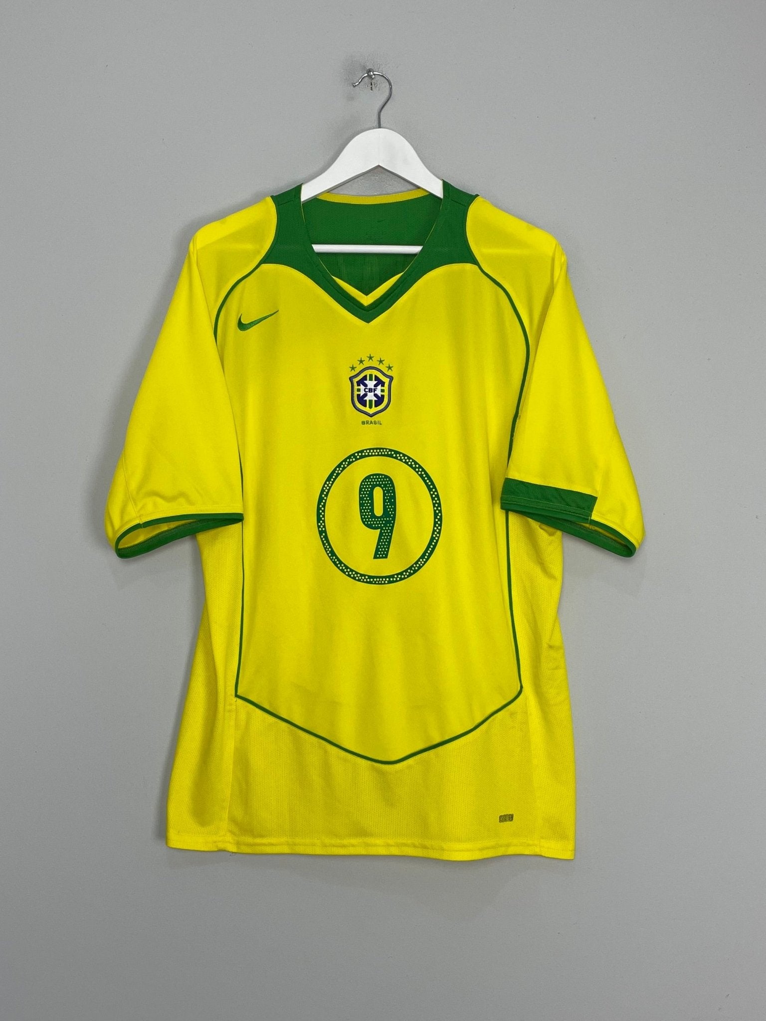 Shop 2004/06 BRAZIL RONALDO #9 HOME SHIRT (XL) NIKE, classic football shirts, vintage football shirts & retro soccer jerseys at Cult Kits