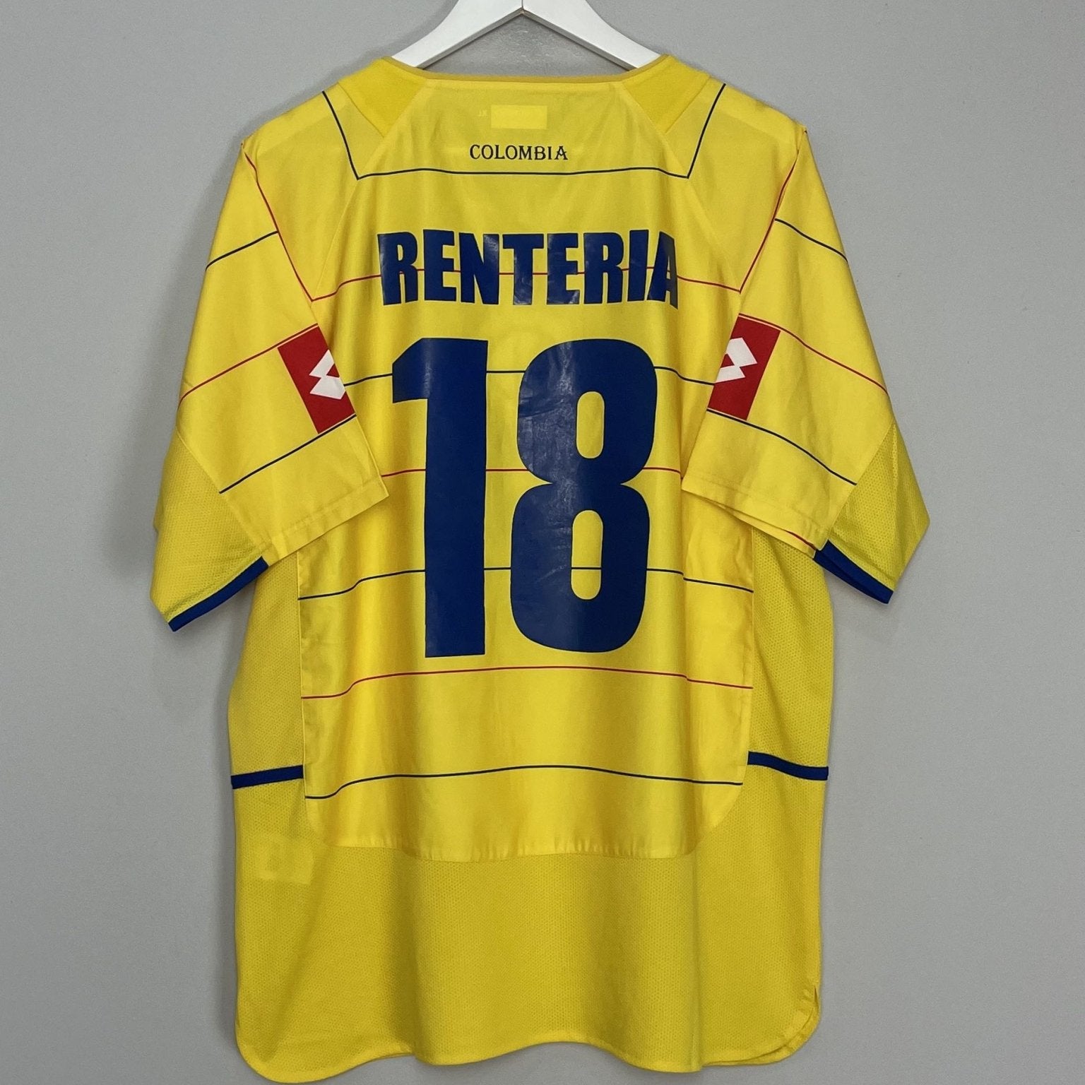 Shop 2004/06 COLOMBIA RENTERIA #18 HOME SHIRT (XL) LOTTO, classic football shirts, vintage football shirts & retro soccer jerseys at Cult Kits